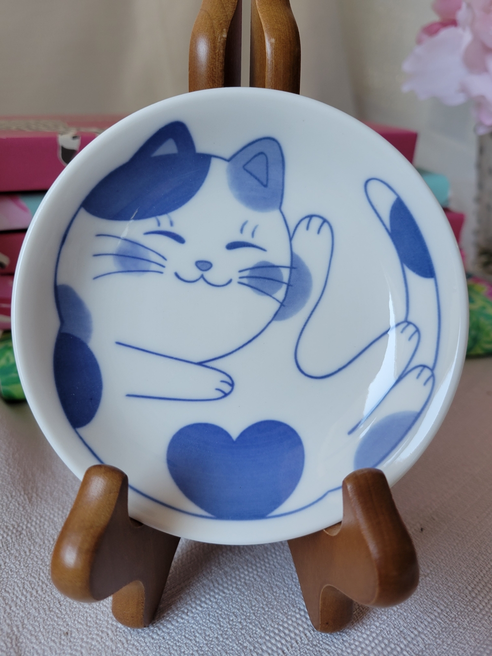 Japanese Cat Ceramic Trinket Dish